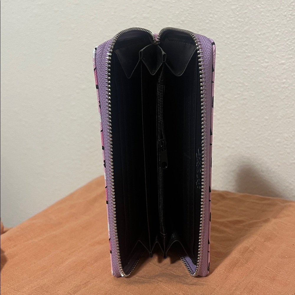 Em & Sprout Spooky Pink Coffin Ghost Bat Candle Long Zipper Wallet NEW - Picture 5 of 6